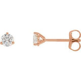 14K Rose 1/4 CTW Diamond Stud Earrings  -Siddiqui Jewelers