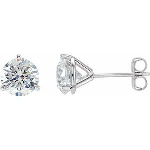 18K White 2 CTW Natural Diamond Stud Earrings Siddiqui Jewelers