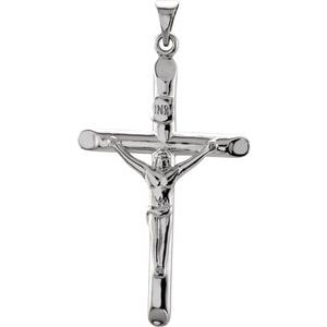 Sterling Silver 35x22 mm Crucifix Pendant - Siddiqui Jewelers