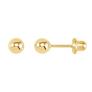 14K Yellow Ball Stud Piercing Earrings-Siddiqui Jewelers