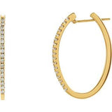 14K Yellow 1/2 CTW Diamond 29 mm Hoop Earrings - Siddiqui Jewelers