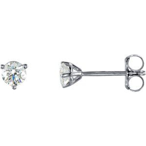 18K White 1/3 CTW Natural Diamond Stud Earrings Siddiqui Jewelers