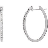 14K White 1/2 CTW Diamond 29 mm Hoop Earrings - Siddiqui Jewelers