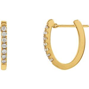 14K Yellow 1/5 CTW Diamond 14.2 mm Hoop Earrings - Siddiqui Jewelers
