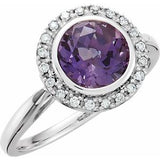 14K White Amethyst & 1/8 CTW Diamond Ring - Siddiqui Jewelers