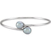 Sterling Silver 9.5 mm Gray Pearl Flexible Bangle Bracelet - Siddiqui Jewelers
