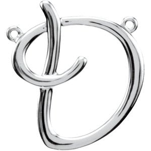 Sterling Silver Script Initial D Necklace Center-Siddiqui Jewelers