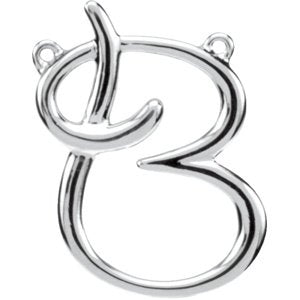 Sterling Silver Script Initial B Necklace Center-Siddiqui Jewelers