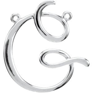 Sterling Silver Script Initial G Necklace Center-Siddiqui Jewelers