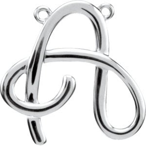 Sterling Silver Script Initial A Necklace Center-Siddiqui Jewelers
