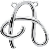 14K White Script Initial A Necklace Center-Siddiqui Jewelers