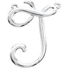 Sterling Silver Script Initial J Necklace Center-Siddiqui Jewelers