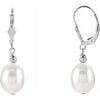 Sterling Silver 9-9.5 mm Freshwater Cultured Pearl Earrings-Siddiqui Jewelers