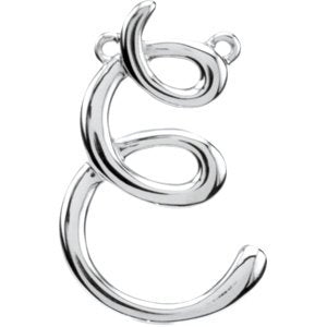 Sterling Silver Script Initial E Necklace Center-Siddiqui Jewelers