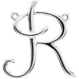 Sterling Silver Script Initial R Necklace Center-Siddiqui Jewelers