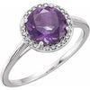 14K White Amethyst & .05 CTW Diamond Ring - Siddiqui Jewelers