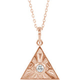 14K Rose 1/10 CTW Diamond Eye of Providence 16-18" Necklace - Siddiqui Jewelers