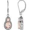 14K White Morganite & 1/6 CTW Diamond Earrings - Siddiqui Jewelers