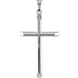 14K White 34.25x22 mm Unadorned Cross Pendant - Siddiqui Jewelers