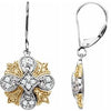 Natural Yellow & White Diamonds Lever Back Earrings - Siddiqui Jewelers