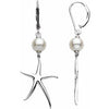 Pearl Starfish Lever Back Earrings - Siddiqui Jewelers