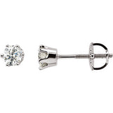 14K White 1/2 CT Diamond Earring - Siddiqui Jewelers