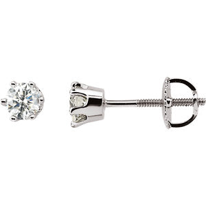 14K White 1/2 CT Diamond Earring - Siddiqui Jewelers