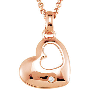 14K Rose Gold-Plated Sterling Silver.01 CTW Diamond 18" Necklace - Siddiqui Jewelers