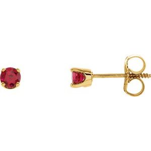 14K Yellow Chatham® Lab-Created Ruby Earrings - Siddiqui Jewelers
