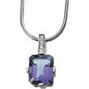 Sterling Silver Amethyst & Cubic Zirconia 18" Necklace - Siddiqui Jewelers