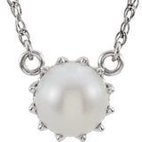 14K White Freshwater Cultured Pearl 18" Necklace - Siddiqui Jewelers