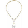 14K Yellow & 14K White 5/8 CTW Diamond 16" Necklace with 2" Drop - Siddiqui Jewelers