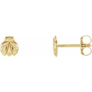 14K Yellow Ladybug Earrings - Siddiqui Jewelers