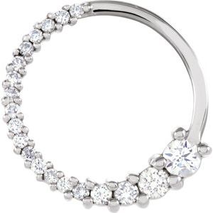 14K White 1/5 CTW Diamond Circle Journey Pendant - Siddiqui Jewelers