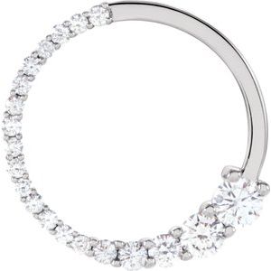 14K White 1/2 CTW Diamond Circle Journey Pendant - Siddiqui Jewelers