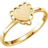 14K Yellow 7x6 mm Heart Signet Ring - Siddiqui Jewelers