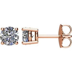 14K Rose 1 CTW Diamond Earrings - Siddiqui Jewelers