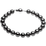 Sterling Silver Freshwater Cultured Black Pearl 7.75" Bracelet - Siddiqui Jewelers