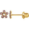 14K Yellow Imitation Crystal June Birthstone Piercing Earrings - Siddiqui Jewelers
