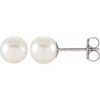 14K White 6-6.5 mm Freshwater Cultured Pearl Earrings-Siddiqui Jewelers