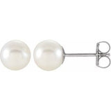 14K White 6-6.5 mm Freshwater Cultured Pearl Earrings-Siddiqui Jewelers