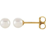 14K Yellow Freshwater Cultured Pearl Earrings-Siddiqui Jewelers