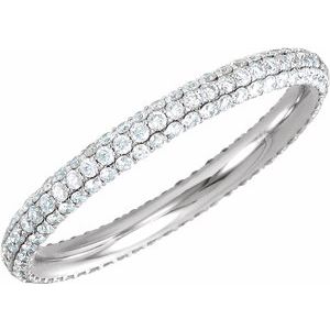 14K White 7/8 CTW Diamond Eternity Band Size 7.5 - Siddiqui Jewelers