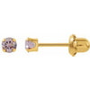 14K Yellow Imitation Alexandrite Inverness® Piercing Earrings  -Siddiqui Jewelers
