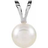 14K White Akoya Cultured Pearl Pendant - Siddiqui Jewelers