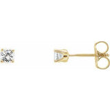 14K Yellow 3 mm Round Imitation Diamond Youth Birthstone Earrings - Siddiqui Jewelers