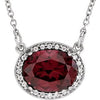 14K White Rhodolite Garnet & .05 CTW Diamond 16.5" Necklace - Siddiqui Jewelers