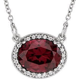 14K White Rhodolite Garnet & .05 CTW Diamond 16.5" Necklace - Siddiqui Jewelers