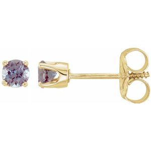 14K Yellow Chatham® Lab-Created Alexandrite Earrings - Siddiqui Jewelers