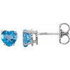 14K White Swiss Blue Topaz Heart Earrings - Siddiqui Jewelers